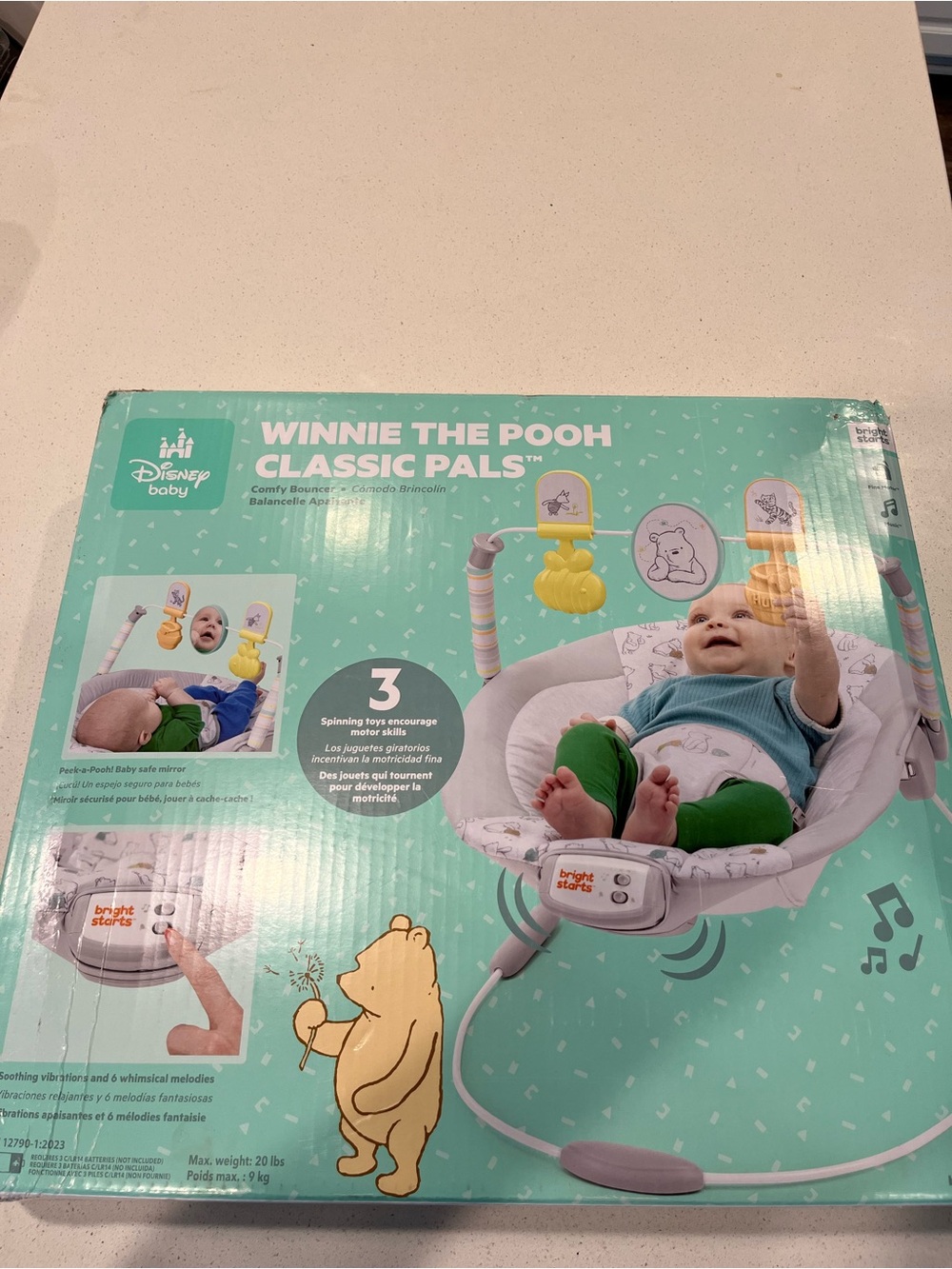 Disney Winnie the Pooh Classic Pals Baby Bouncer -Bright stars